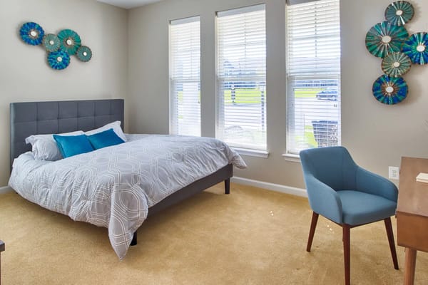 Cozy bedroom with a light color palette