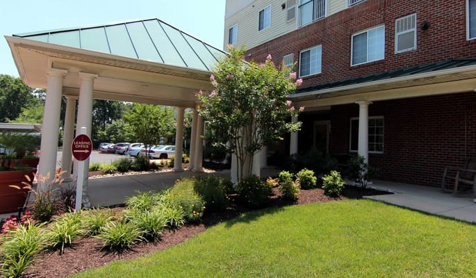 Exterior view of Glen Forest Senior Apartments entrance