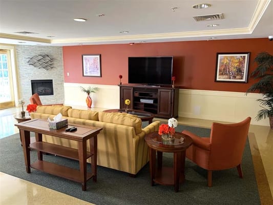 Cozy common area with seating and decor