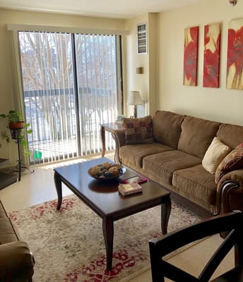 Cozy common area with seating and decor