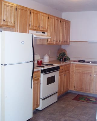 A well-equipped kitchen in a senior living facility