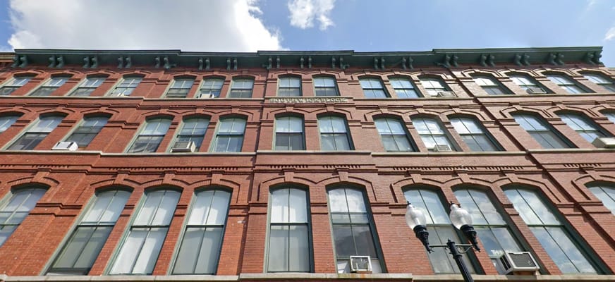 Exterior view of the Southwick Block in Lowell, MA.