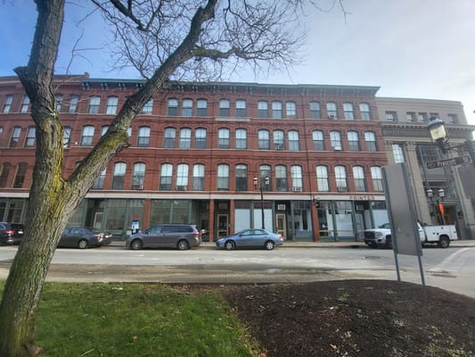Front view of Southwick Block building in Lowell, MA