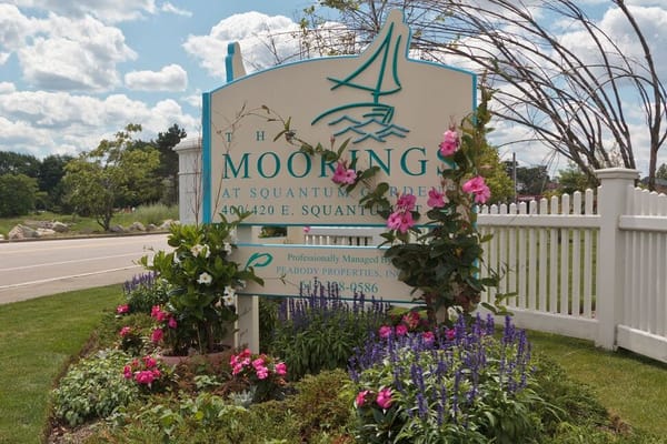 Exterior sign for The Moorings at Squantum Gardens