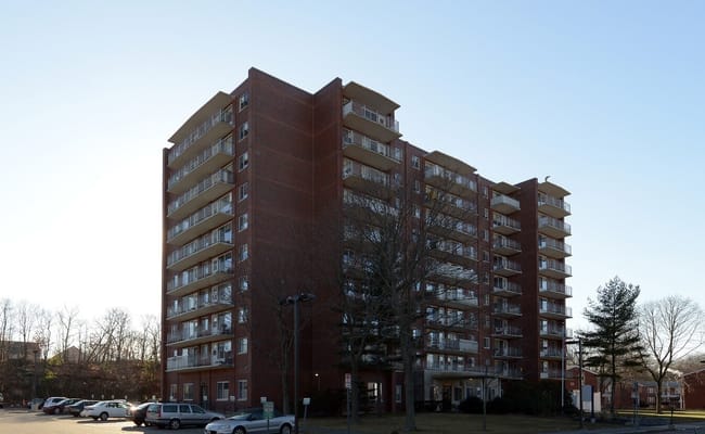 Exterior view of a senior living facility building