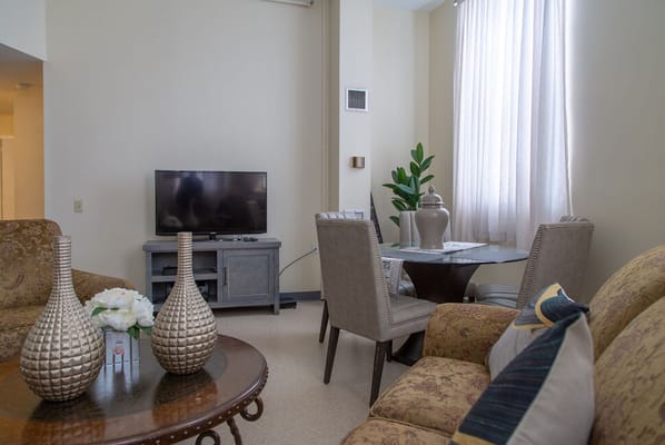 Cozy living area in a senior living room