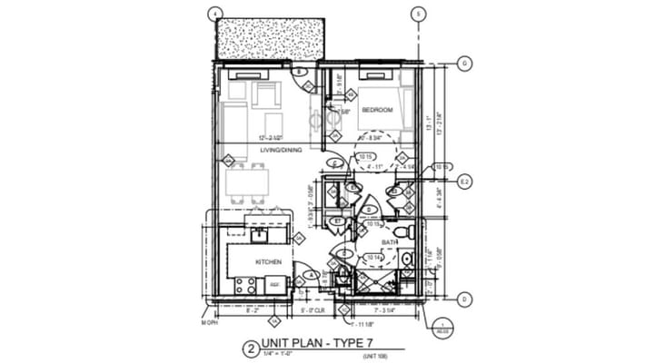 Architectural floor plan of a unit layout