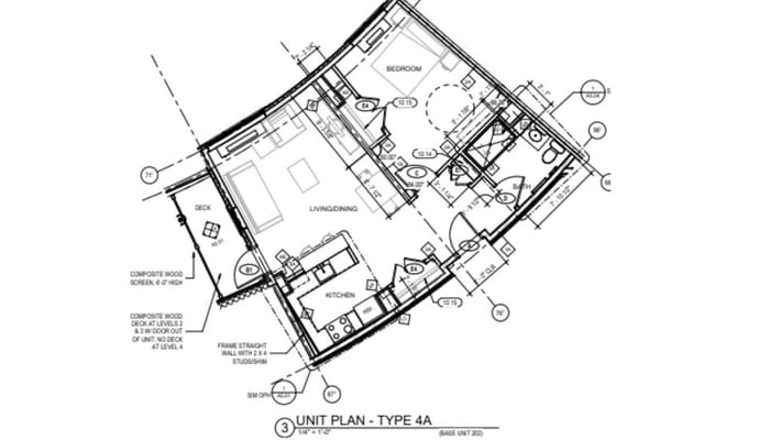 Architectural floor plan of a resident unit