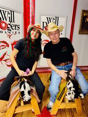 Residents participating in a fun activity with staff.