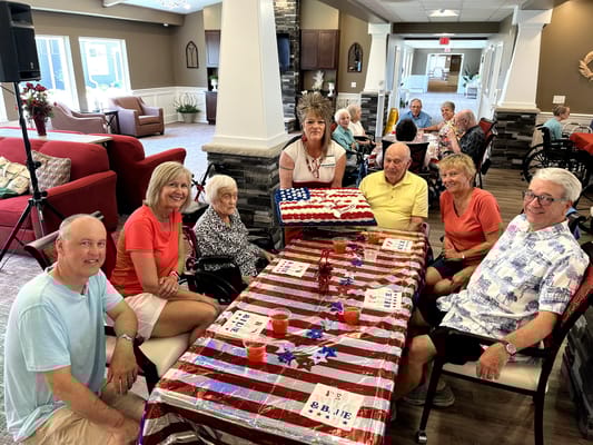 Residents enjoying activities in a common area
