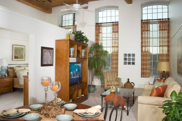 Well-decorated interior living space with furniture