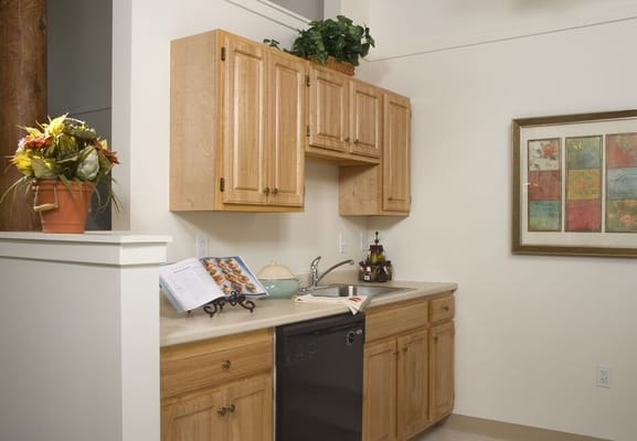 Interior view of a small kitchen area