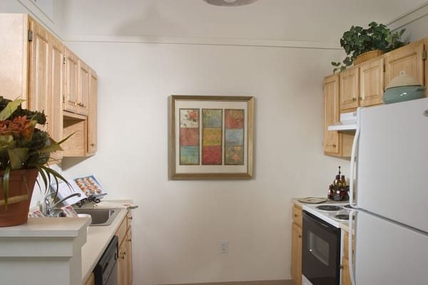 Cozy kitchen area in a resident's suite