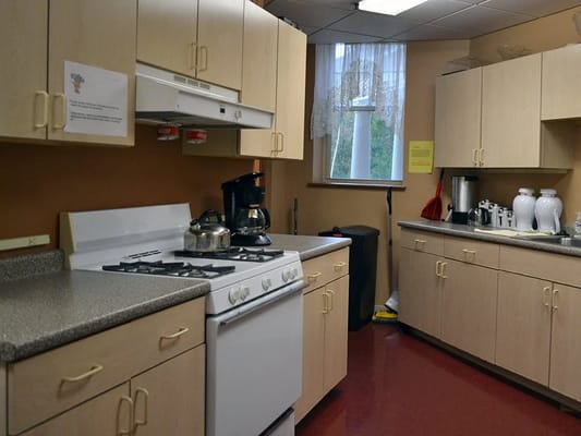 Interior view of a kitchen area in a facility