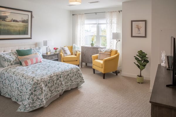 Cozy interior of a resident room with modern decor