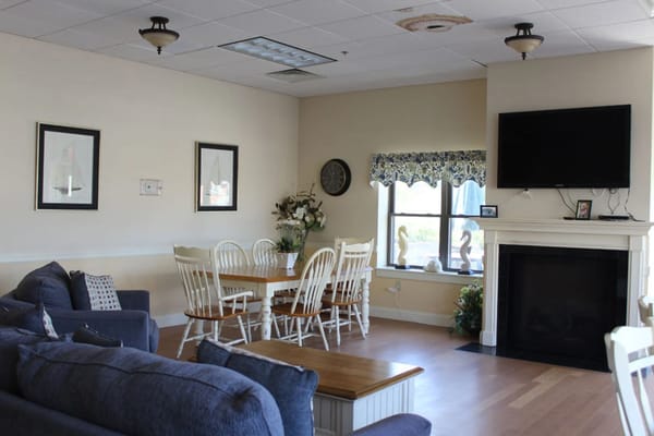 Common area with seating and dining table