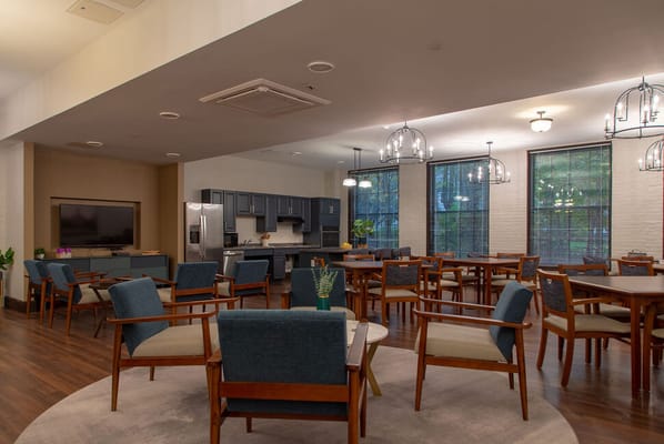 Common area with seating in a modern interior