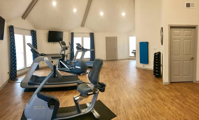 Interior view of the gym with exercise equipment
