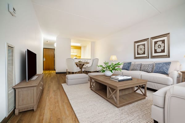 Stylish interior living area with modern furniture