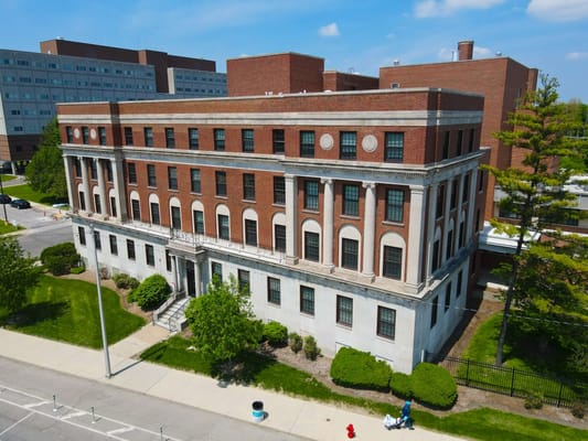 Aerial view of Jennings Senior Living building in Detroit.
