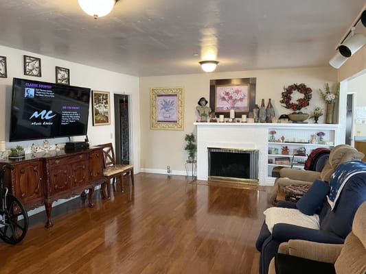 Cozy common area with comfortable seating and decorations