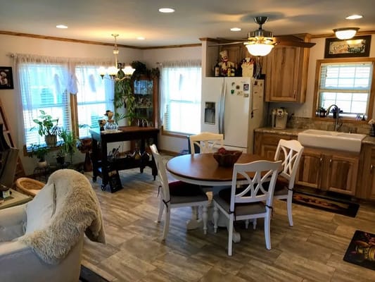 Bright dining area in a cozy kitchen