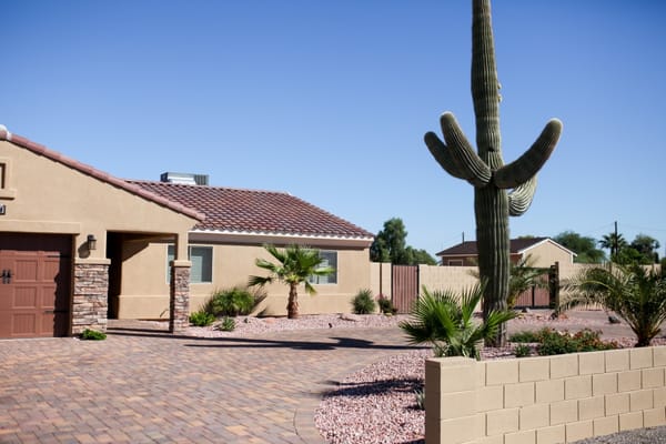 Exterior view of a residential facility with landscaping