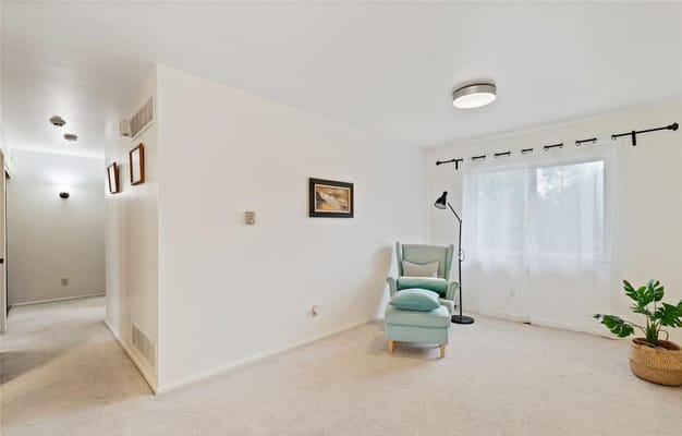Bright interior corner of a resident's room