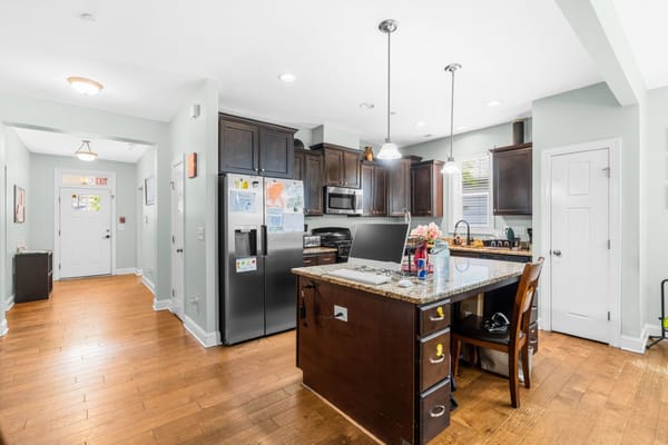 Modern kitchen interior in assisted living facility