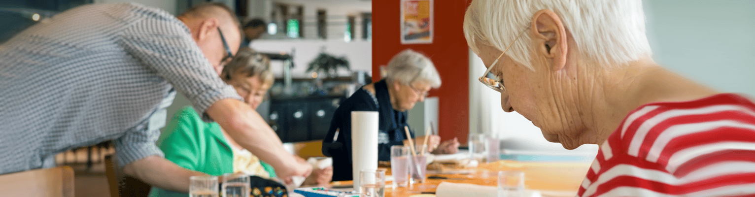 Residents engaged in an activity in a common area