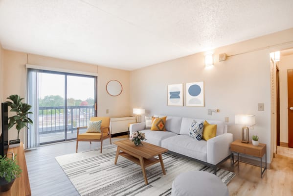 Cozy and bright living room with modern decor