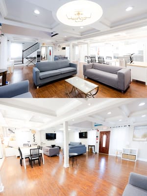 Common area with seating and natural light