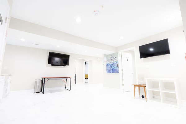 Bright interior common area with modern decor