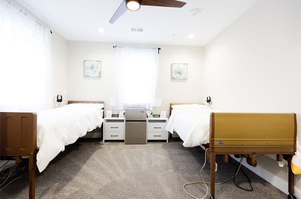 Interior of a shared resident bedroom