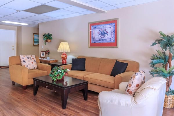 Cozy common living area with seating and decor