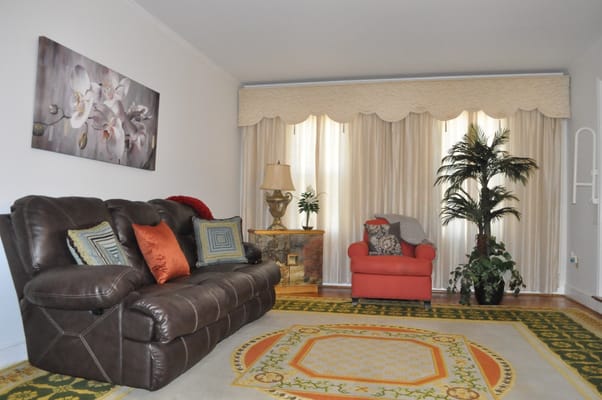 Cozy common area with seating and decor