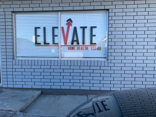 Elevate Home Health logo displayed in a window