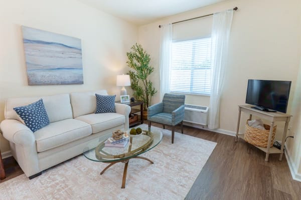 Cozy living room in a senior care facility