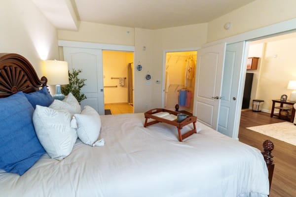 Private bedroom in assisted living facility