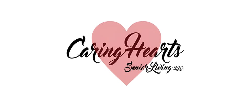Caring Hearts Senior Living logo with a heart design