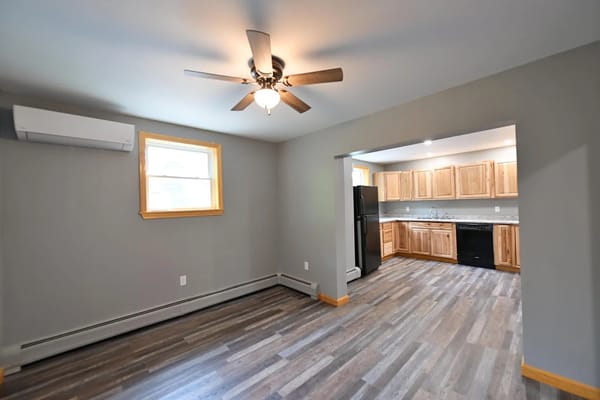 Interior view of a resident room with kitchen