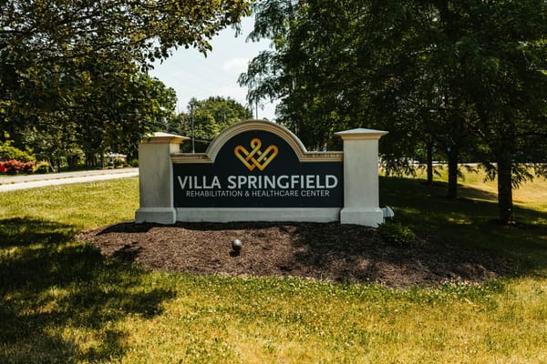 Sign for Villa Springfield Rehabilitation and Healthcare Center