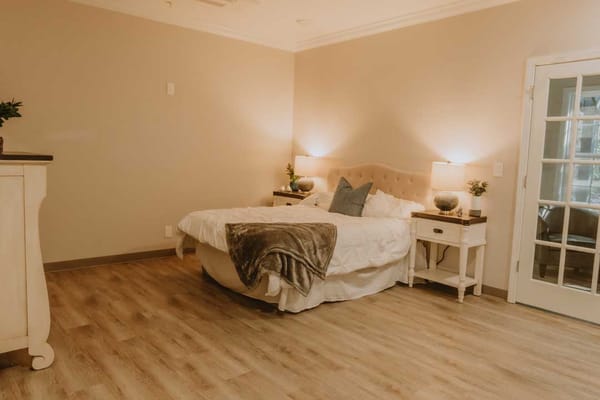 Cozy interior view of a bedroom in the facility