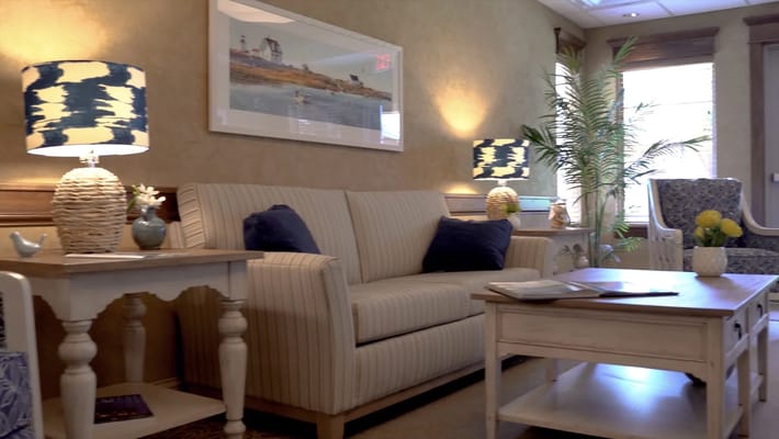 Cozy lounge area with comfortable seating and decor