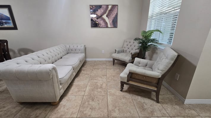 A cozy common area with seating