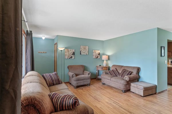 Bright common area with comfortable seating