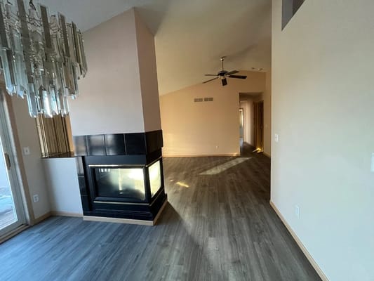 Bright interior of a room with modern fixtures