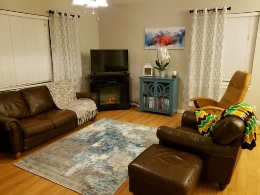 Cozy common area with seating and decor