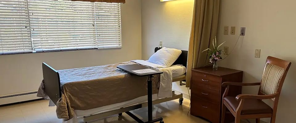 Interior view of a private resident room