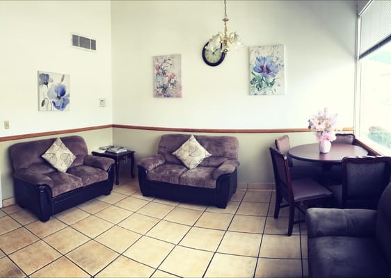 Interior common area with seating and decorations